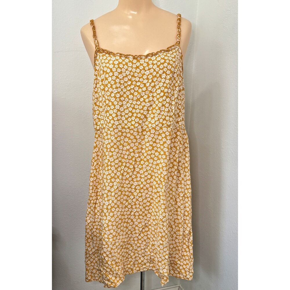 Womens Sundress XXL Yellow Mini Cottagecore Garden Party Dainty Feminine Floral